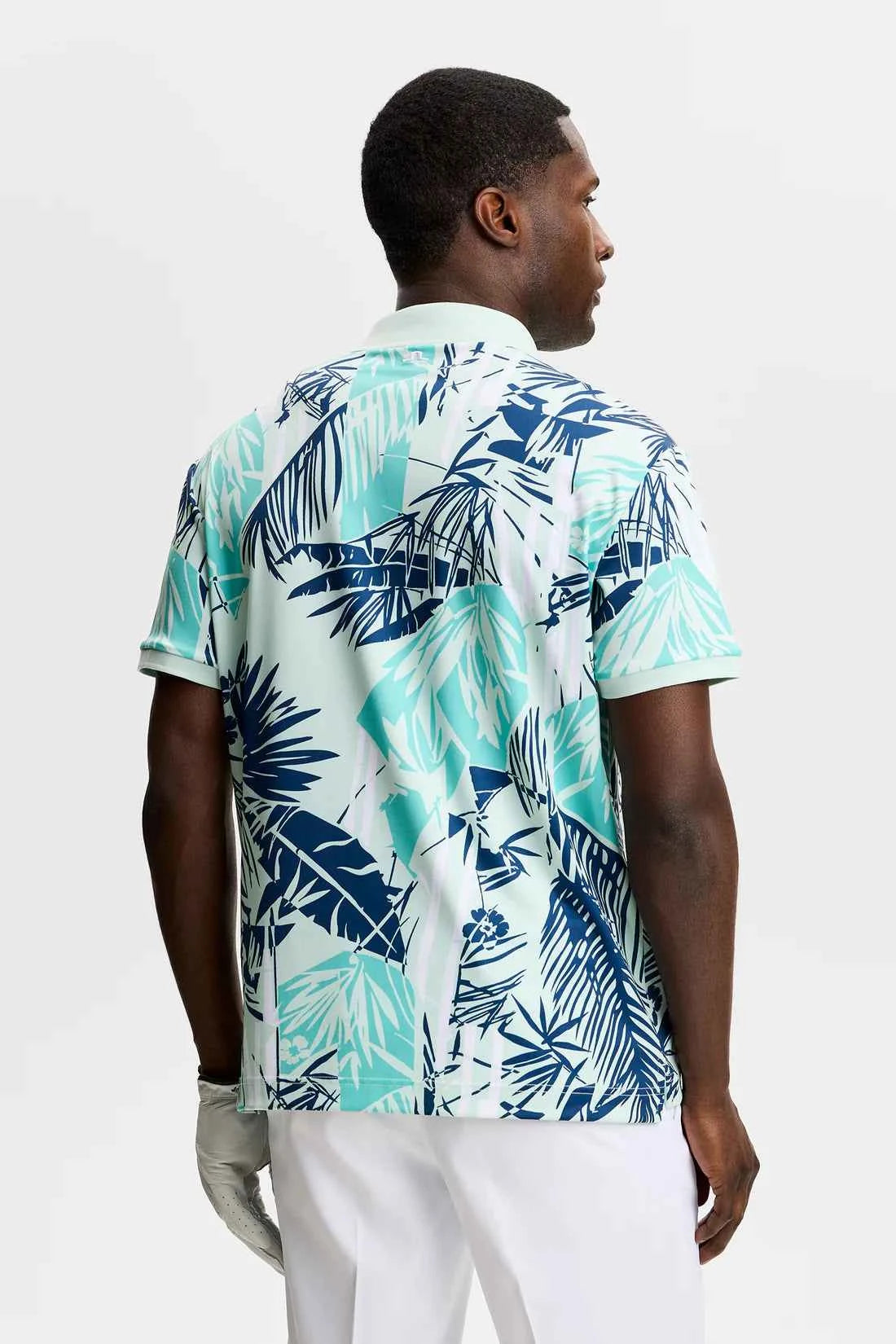 Polo Homme J.Lindeberg tour tech print Grove Blue