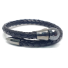 Bijoux - Bracelet PR9 Black leather / blacked silver - Hematite