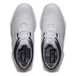 Chaussures Footjoy Pro SL blanche navy 53074