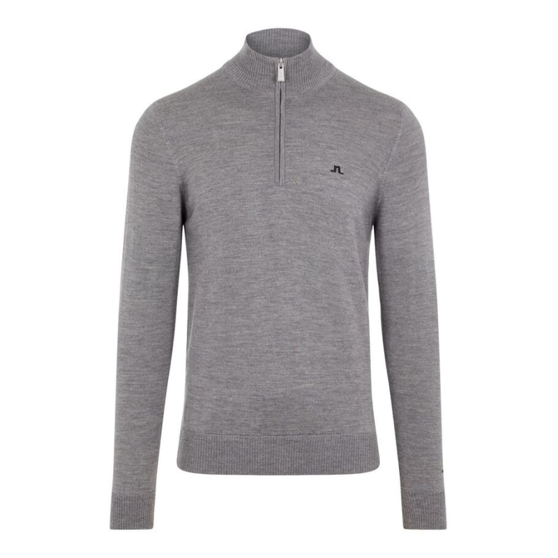 Pull zip J.Lindeberg GRIS Kian Tour Merino