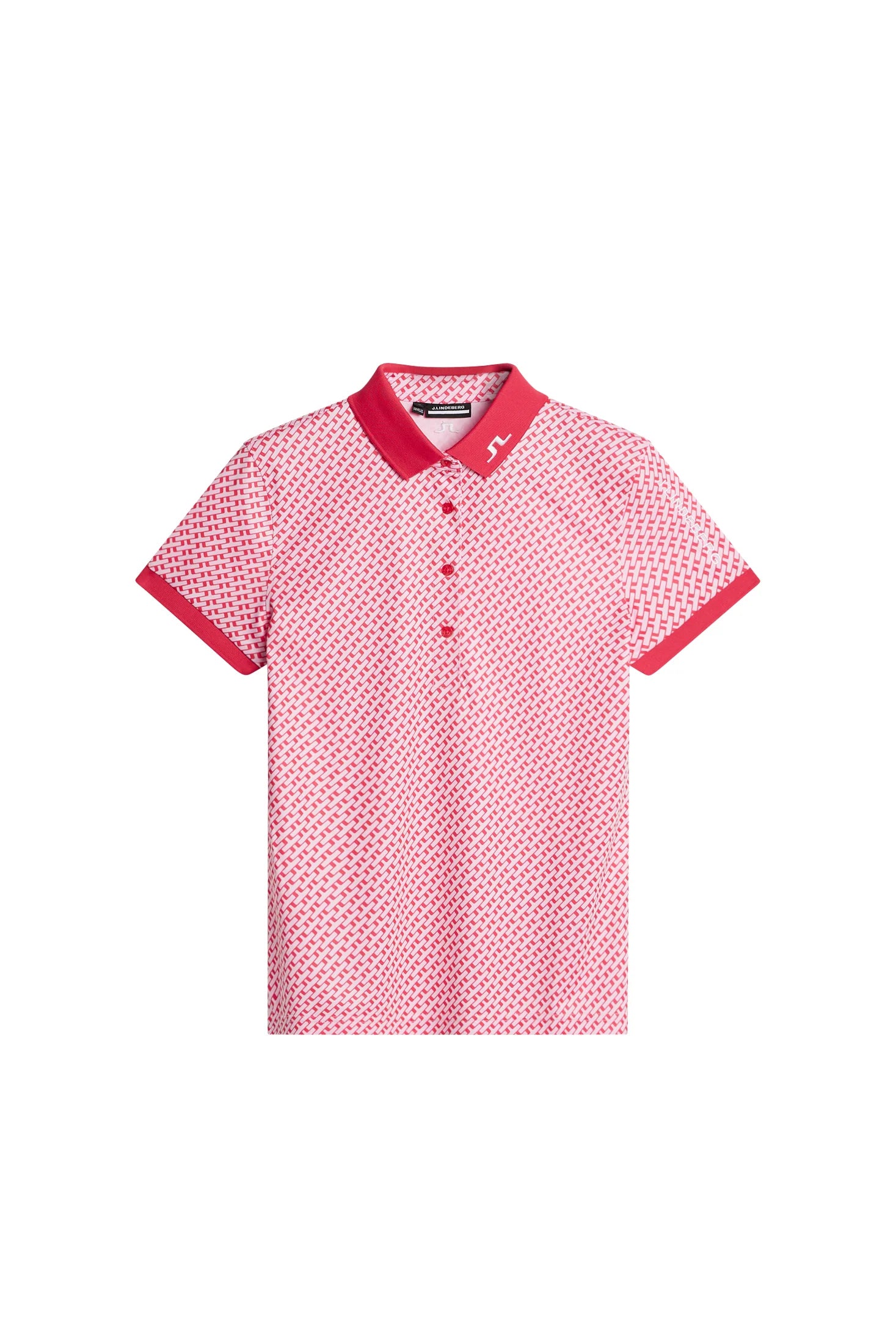Polo Dame J.Lindeberg Tour Tech Print Tour Geo Pink