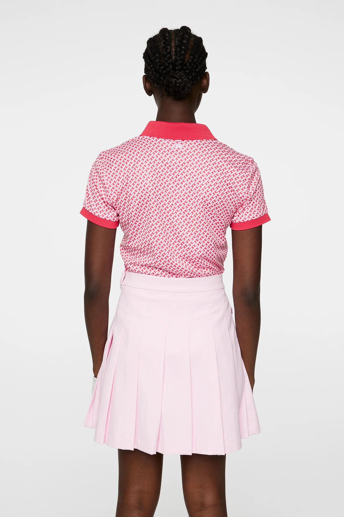 Polo Dame J.Lindeberg Tour Tech Print Tour Geo Pink