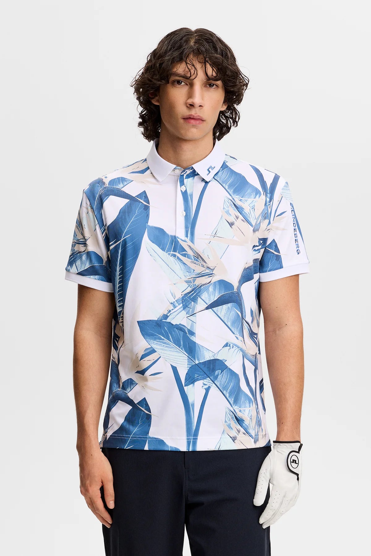 Polo J.Lindeberg Tour Tech Print Paradise Skylight
