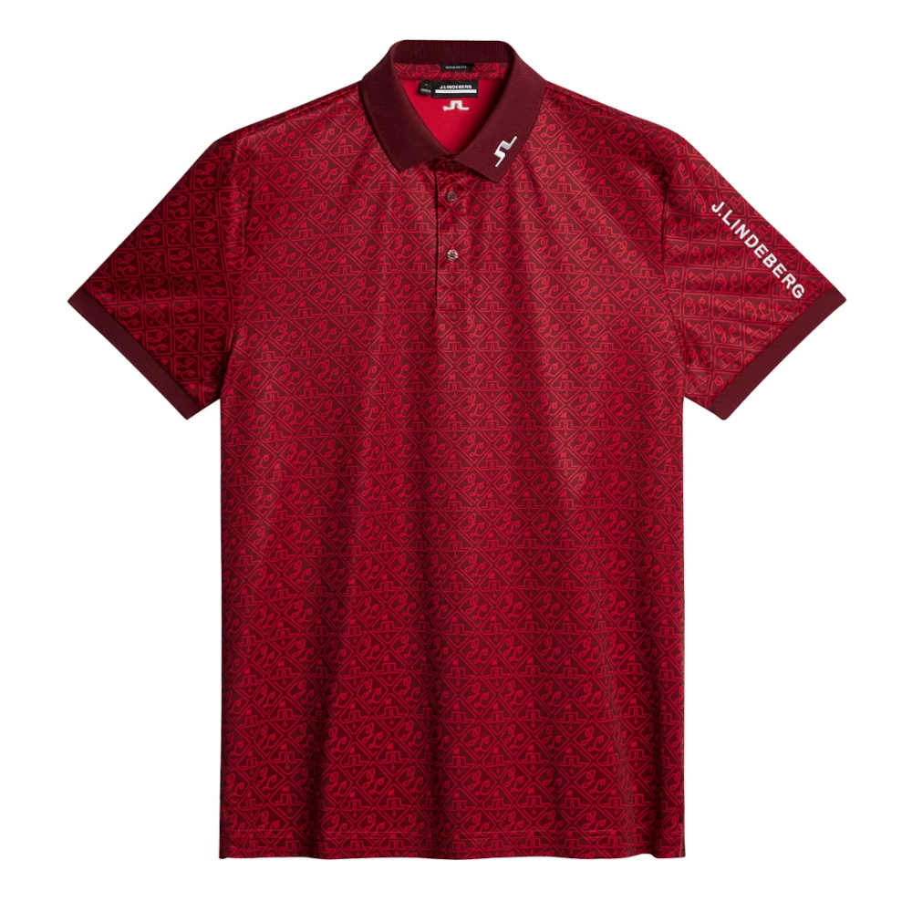 Polo J.Lindeberg Tour Tech Print House of JL Red