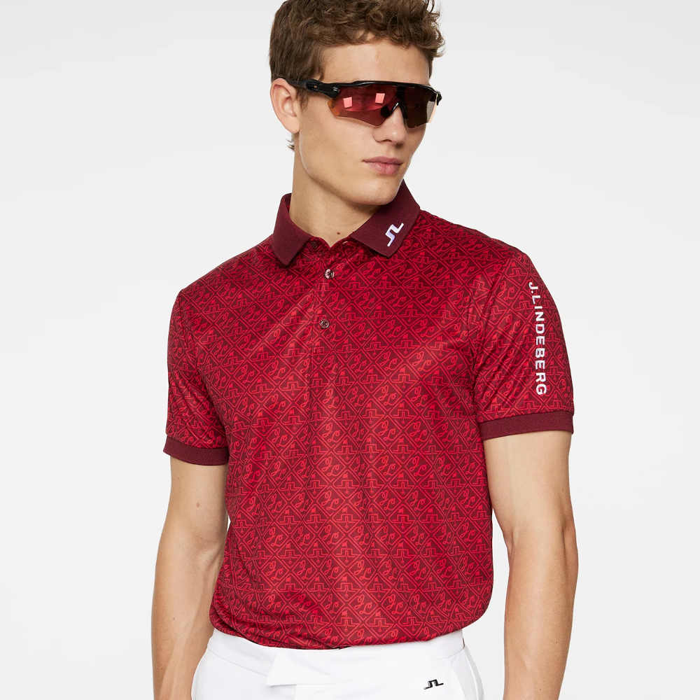 Polo J.Lindeberg Tour Tech Print House of JL Red