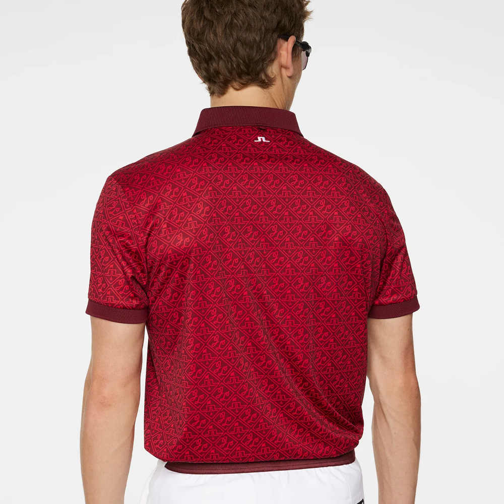 Polo J.Lindeberg Tour Tech Print House of JL Red